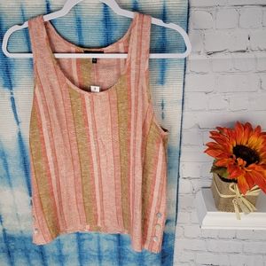 Drew Vertical Striped Linen Blend Top
